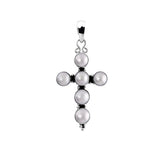 AP-1028-PE Sterling Silver Blessing of god Divine Cross Shape Pendant With Fresh Water Pearl Jewelry Bali Designs Inc